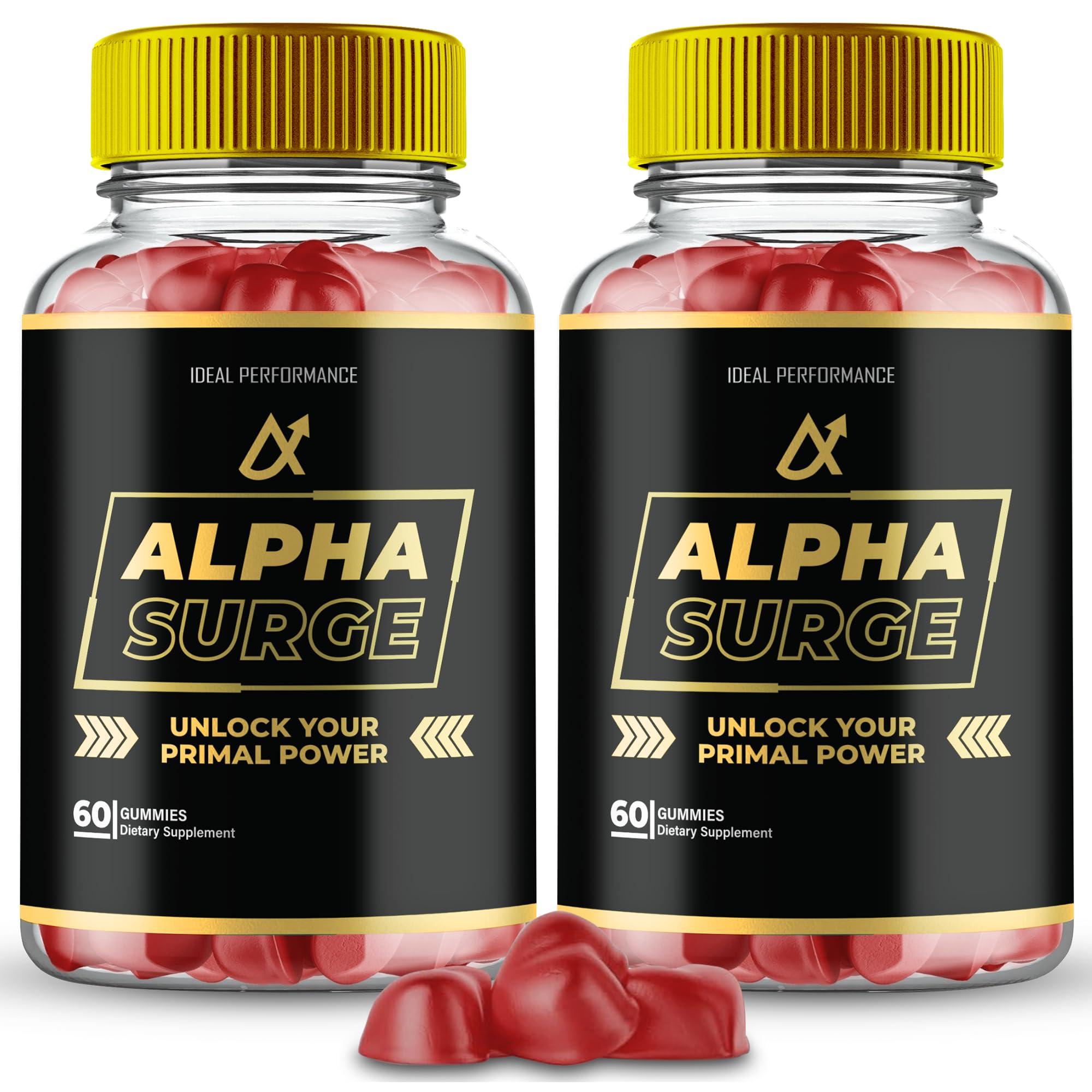 IDEAL PERFORMANCE Alpha Surge bottle front view for daily wellness support.