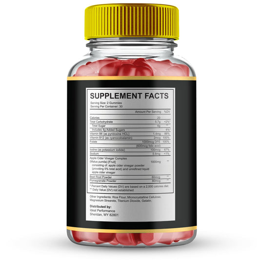 Ingredients label on Alpha Surge Gummies highlights natural formula and transparency.