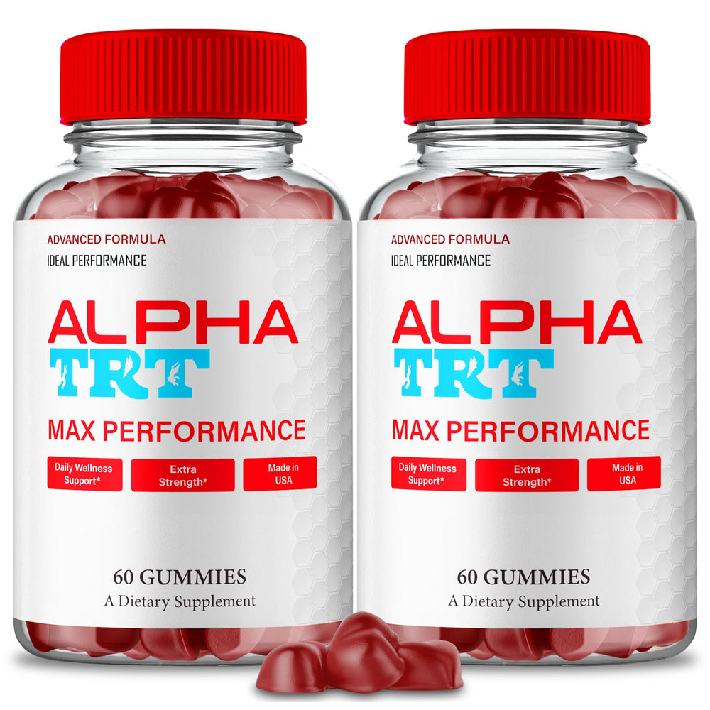 IDEAL PERFORMANCE Alpha TRT Gummies bottle front for daily wellness.