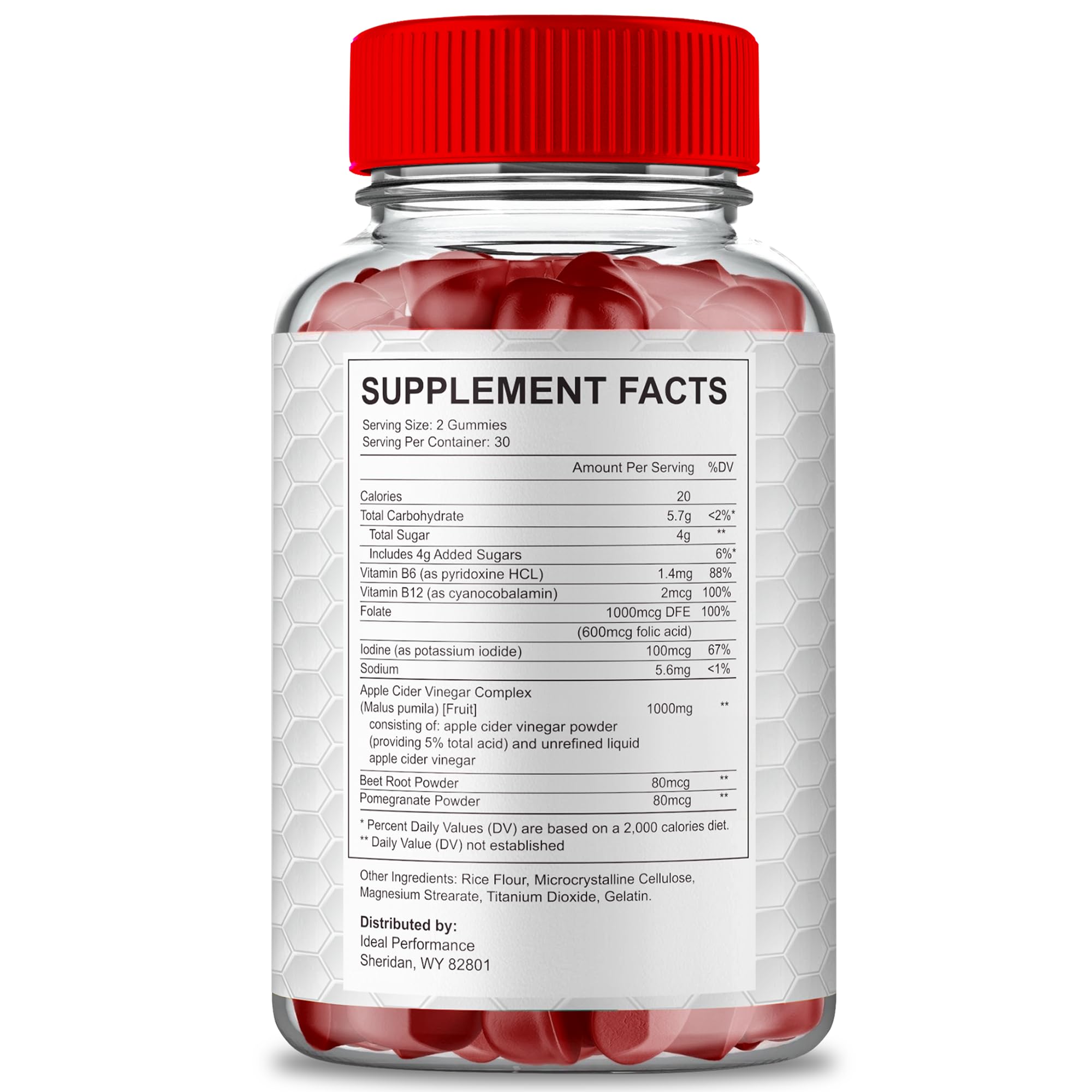 IDEAL PERFORMANCE Alpha TRT Gummies close-up texture and color.