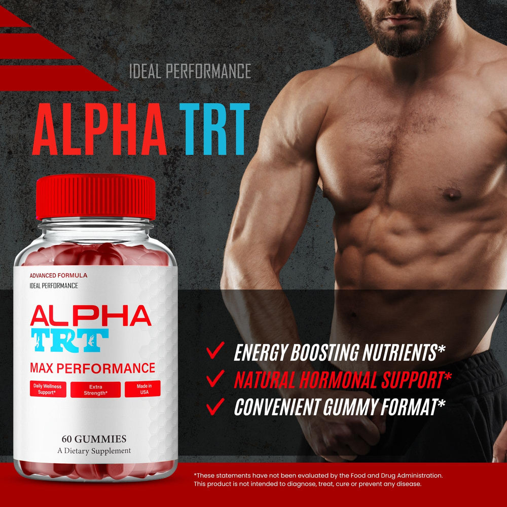 IDEAL PERFORMANCE Alpha TRT Gummies in use beside fitness gear for real-life routine.
