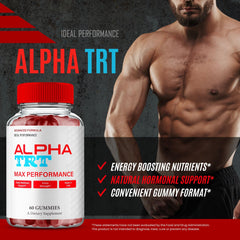 IDEAL PERFORMANCE Alpha TRT Gummies in use beside fitness gear for real-life routine.