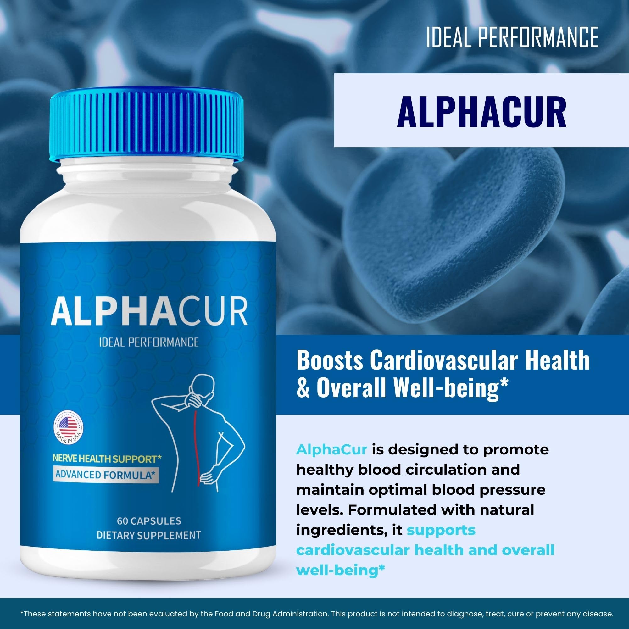 AlphaCur label close-up showing natural ingredients and transparent dosing