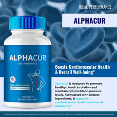 AlphaCur label close-up showing natural ingredients and transparent dosing
