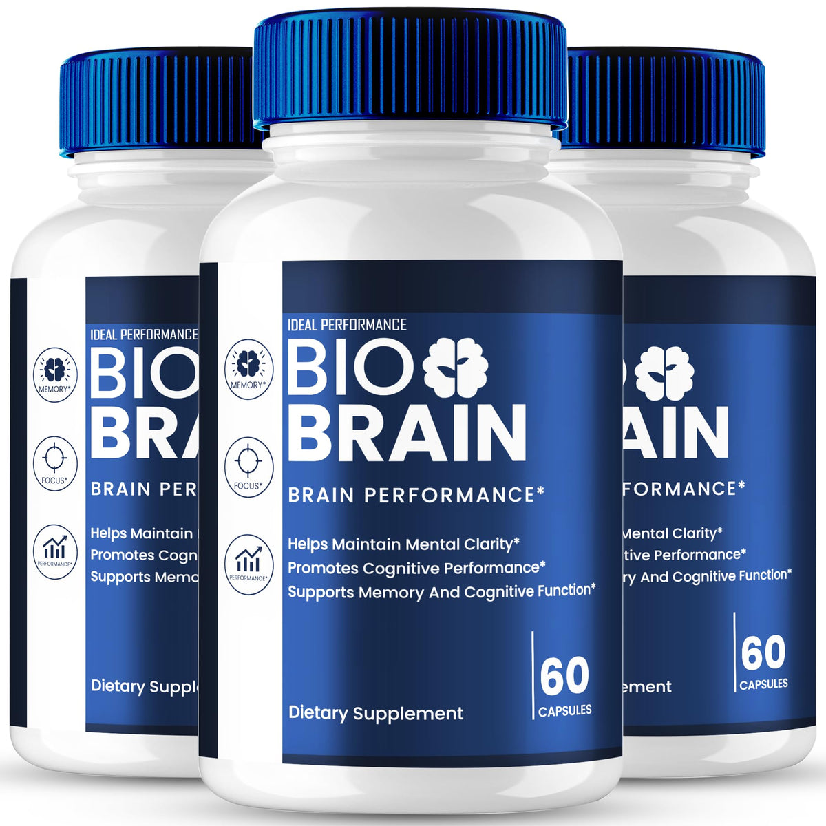 IDEAL PERFORMANCE Bio Brain capsules bottle for daily brain support