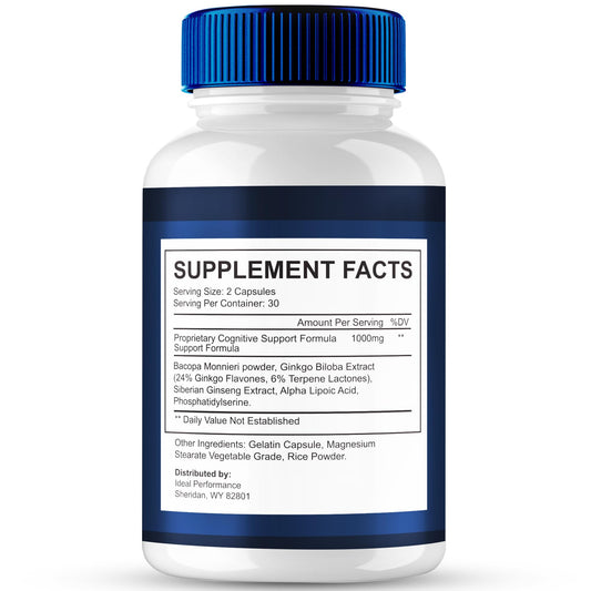 IDEAL PERFORMANCE Bio Brain capsules closeup for daily cognitive support