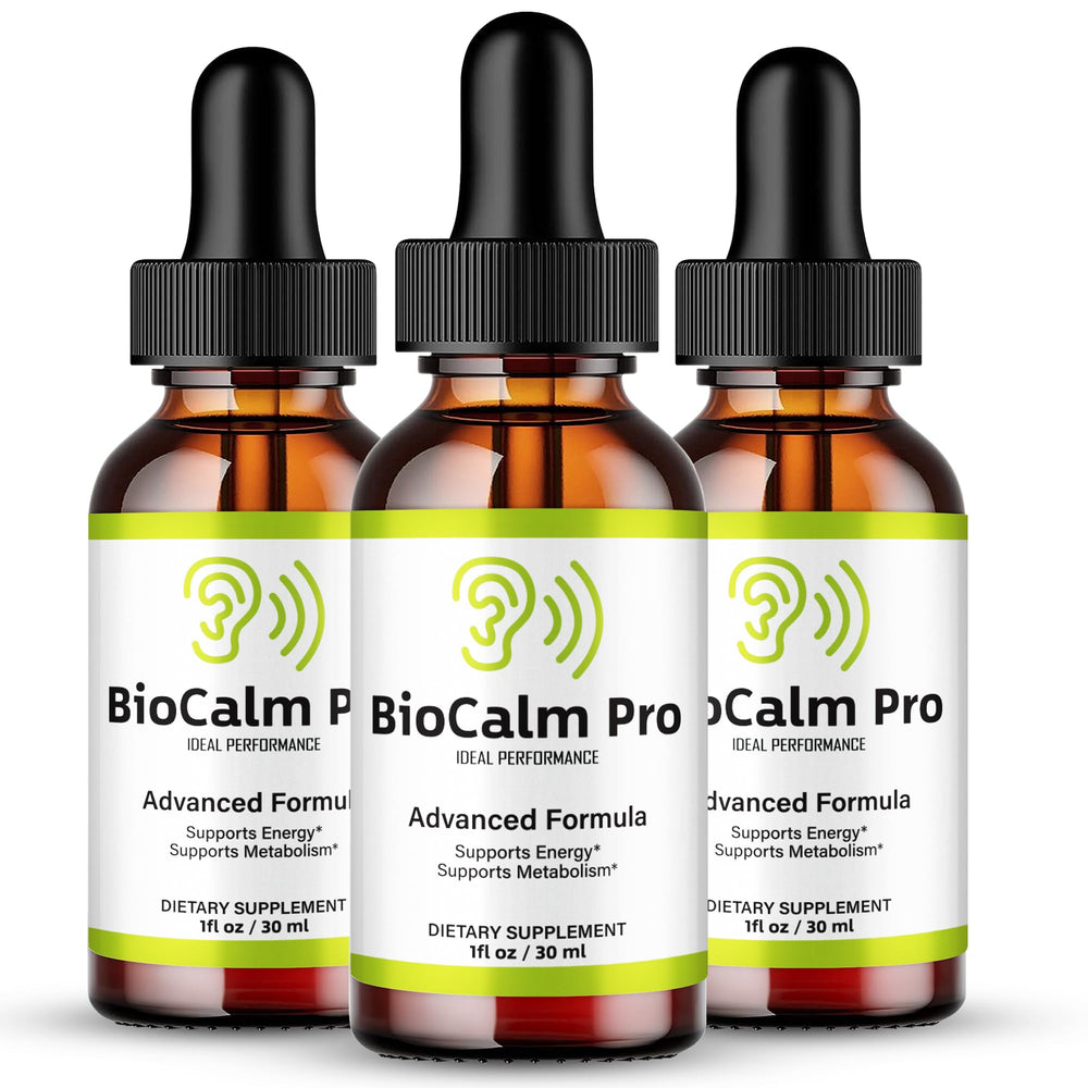IDEAL PERFORMANCE Bio Calm Pro Tinnitus Drops bottle supports natural ear health.