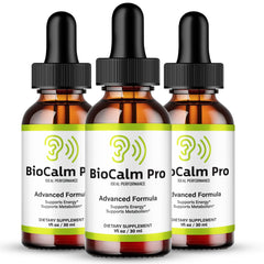 IDEAL PERFORMANCE Bio Calm Pro Tinnitus Drops bottle supports natural ear health.