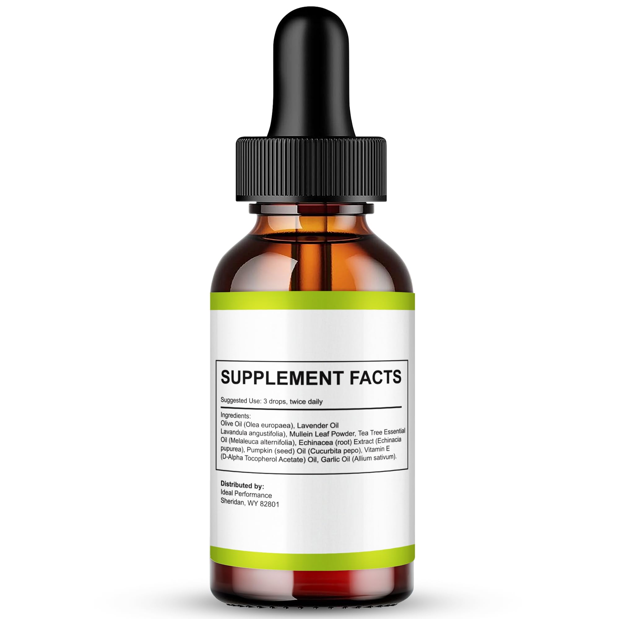IDEAL PERFORMANCE Bio Calm Pro Tinnitus Drops dropper for precise daily dosing.