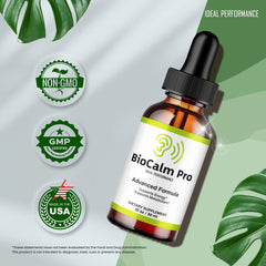 Bio Calm Pro packaging box emphasizes ear health support.
