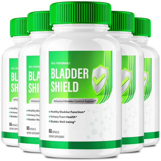IDEAL PERFORMANCE Bladder Shield bottle close-up highlighting premium packaging for urinary health
