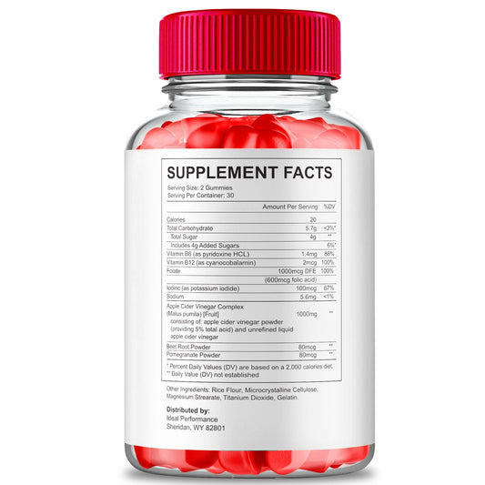 IDEAL PERFORMANCE Blast Keto ACV Gummies close up showing chewy texture for on the go fueling