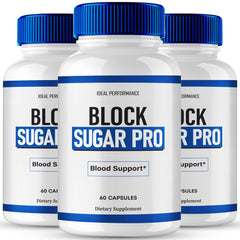 IDEAL PERFORMANCE Block Sugar Pro capsules in bottle support natural balance