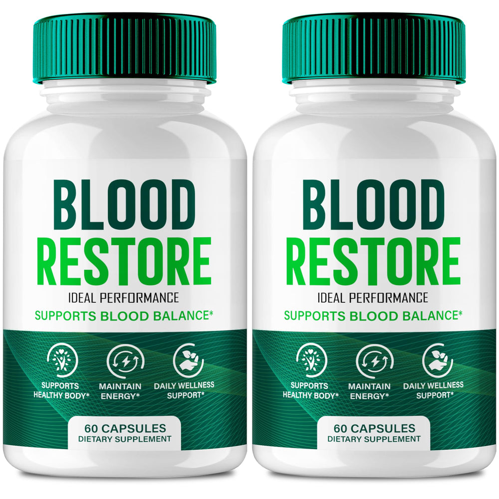 IDEAL PERFORMANCE Blood Restore Capsules bottle, highlighting calm, balanced circulation support at a glance.