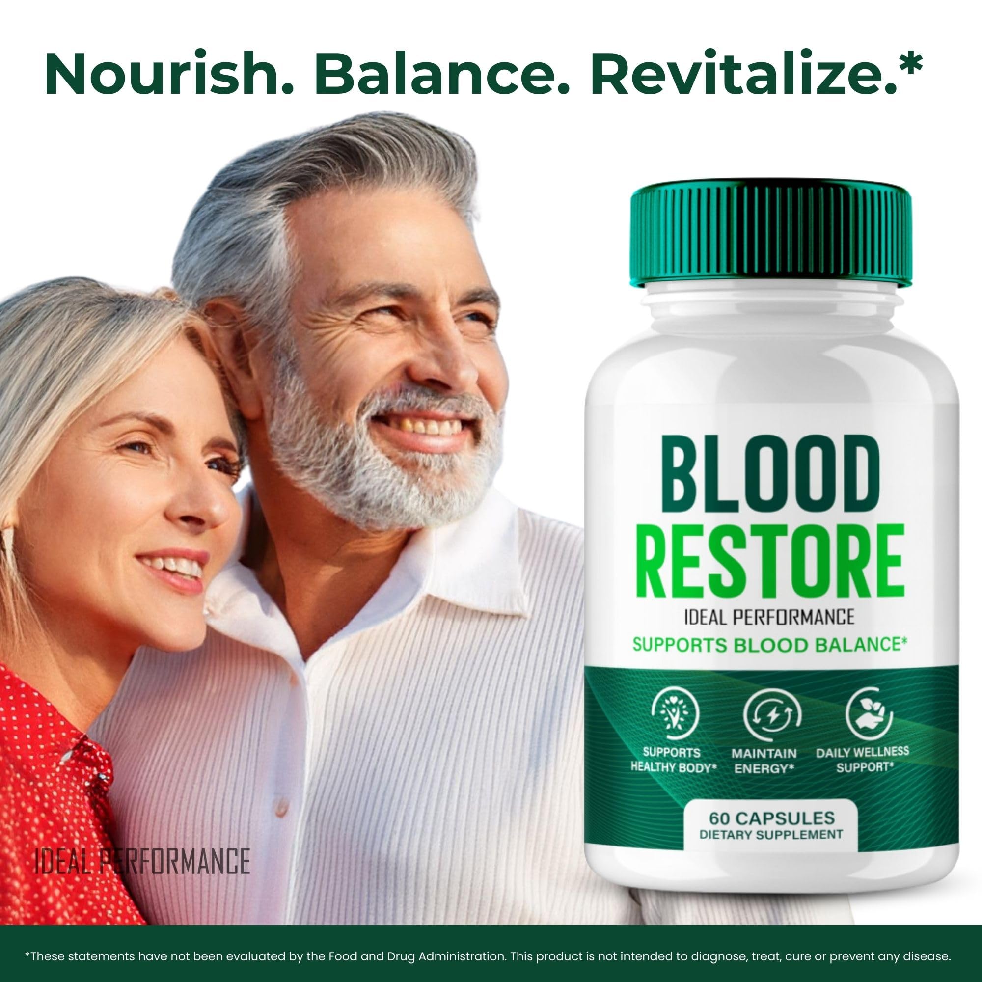 IDEAL PERFORMANCE Blood Restore Capsules hero image, conveys strength and everyday vitality.