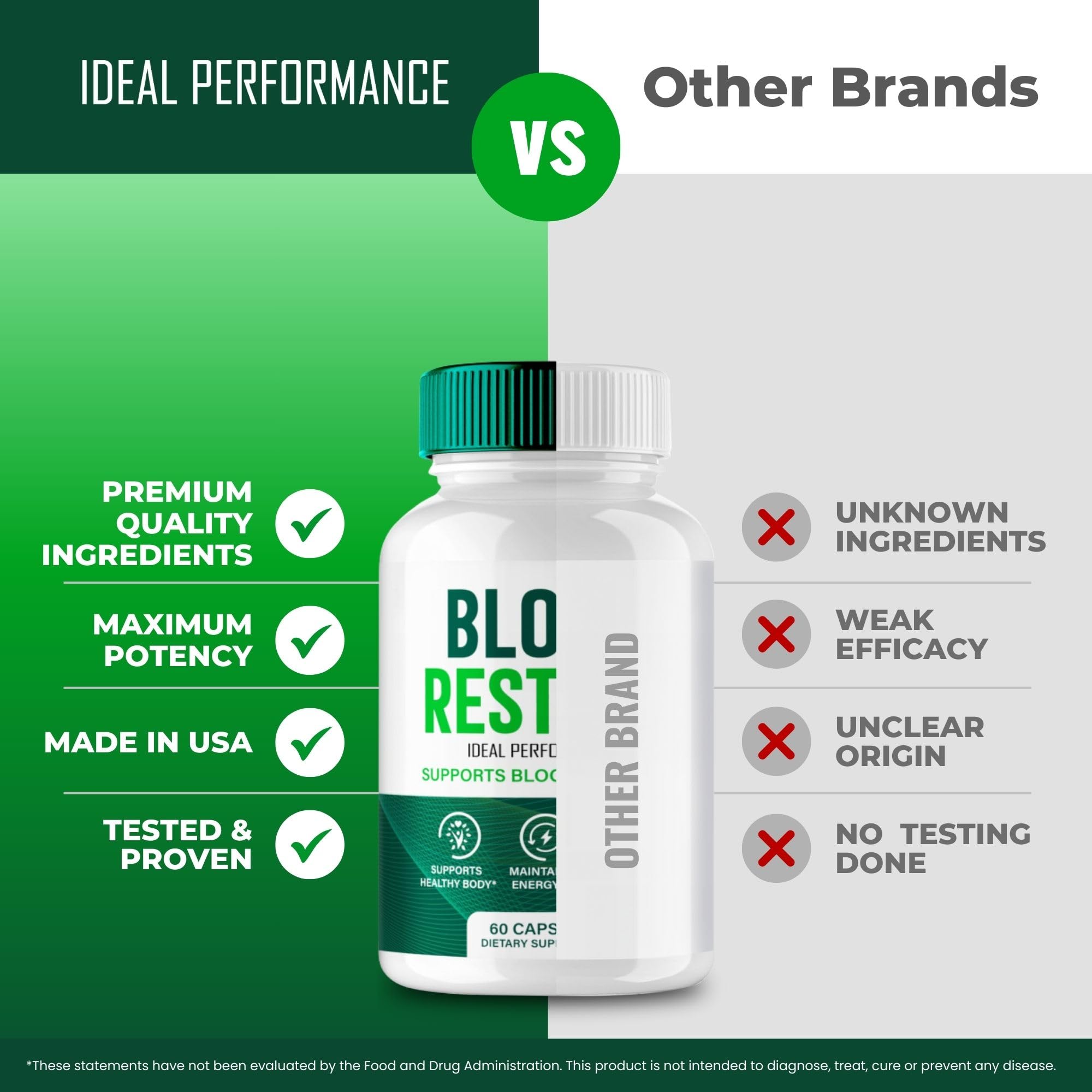 IDEAL PERFORMANCE Blood Restore Capsules instructions, user-friendly guidance for safe consumption.