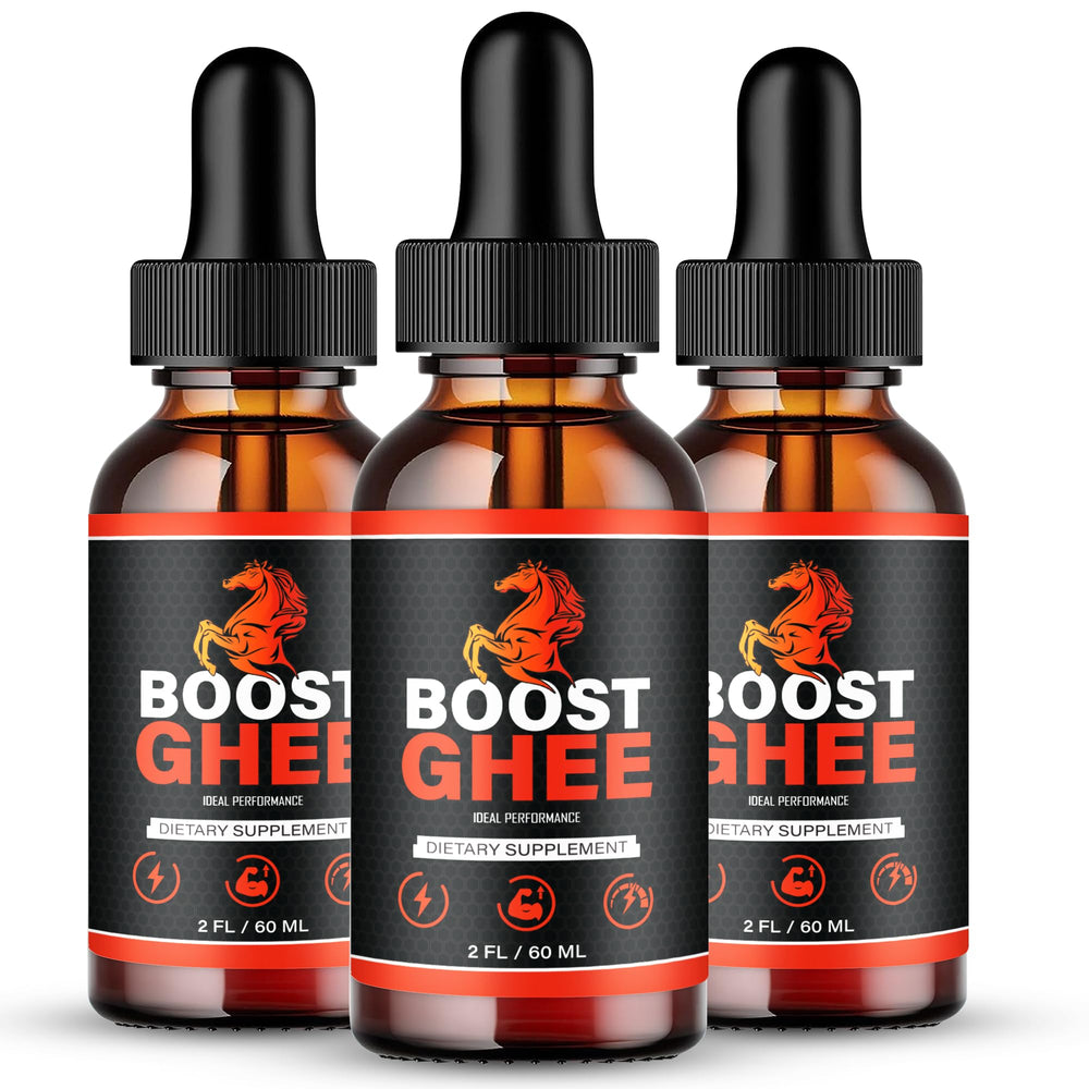 IDEAL PERFORMANCE Boost Ghee Drops bottle with premium energy-supporting supplement.
