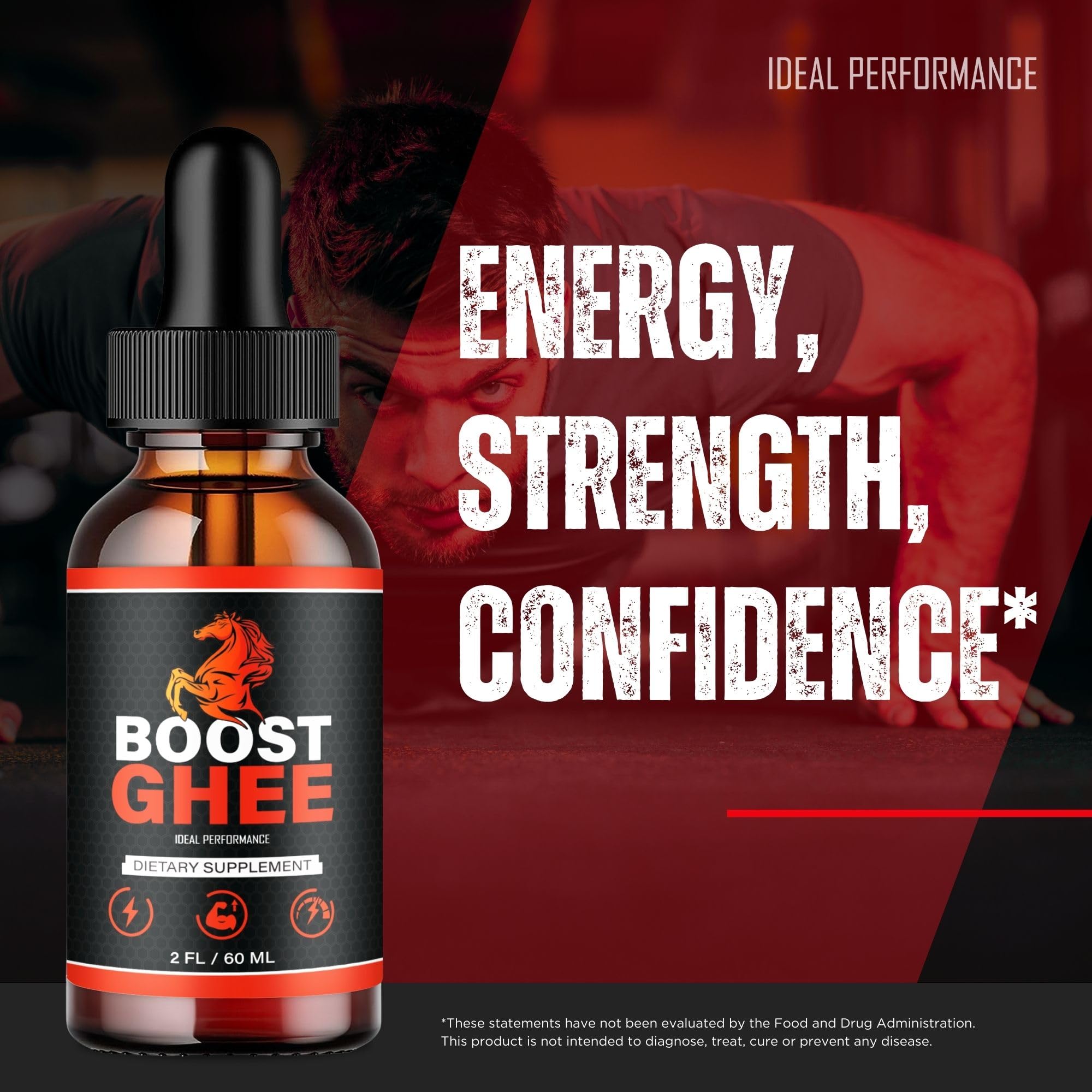 IDEAL PERFORMANCE Boost Ghee Drops in-use scene for daily energy.