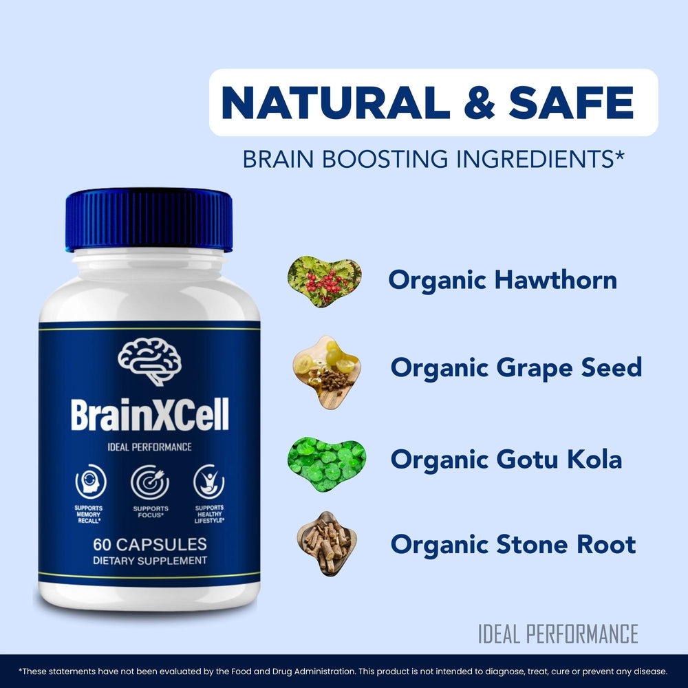 IDEAL PERFORMANCE Brainxcell on a desk setup suggesting daily use