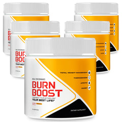 IDEAL PERFORMANCE Burn Boost Powder tub ready for training, quick energy support.