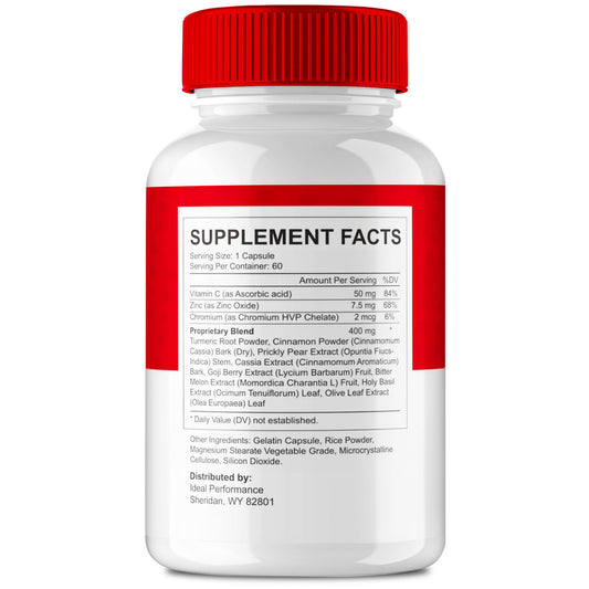 IDEAL PERFORMANCE Circu Sync capsules pack side view indicates premium health support.