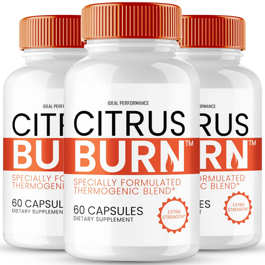 IDEAL PERFORMANCE Citrus Burn capsules bottle front for an active lifestyle.