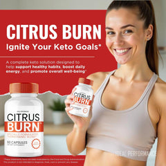 IDEAL PERFORMANCE Citrus Burn pour of capsules into hand, easy daily use.