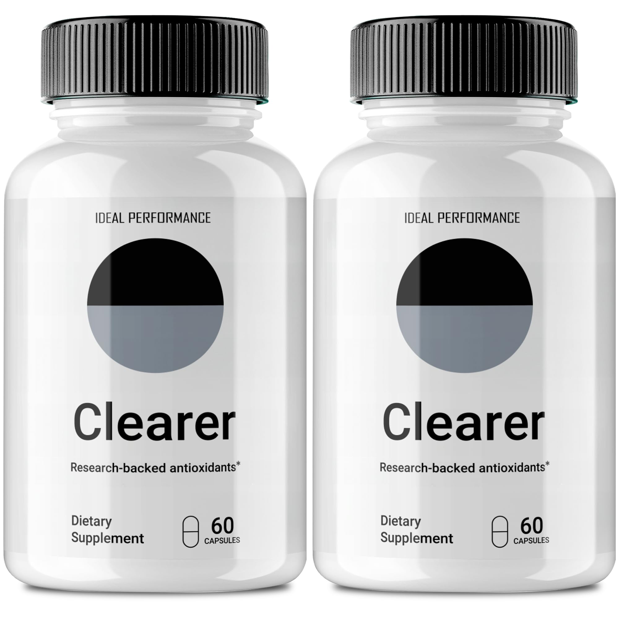 IDEAL PERFORMANCE Clearer Vision bottle front for daily eye support.