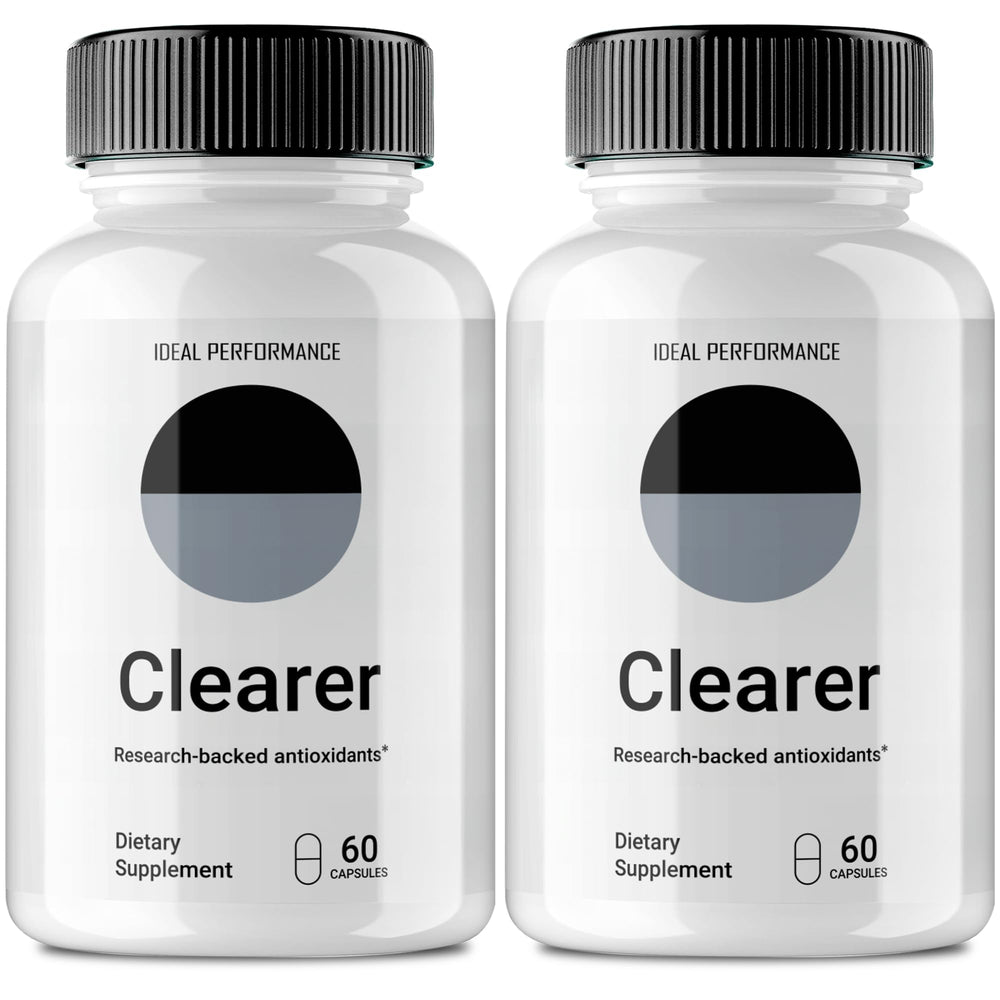 IDEAL PERFORMANCE Clearer Vision bottle front for daily eye support.