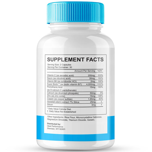 IDEAL PERFORMANCE Dentipure bottle closeup shows easy-to-swallow capsules.