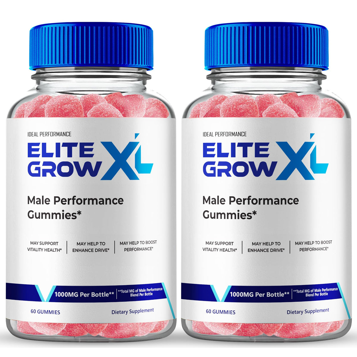 IDEAL PERFORMANCE Elite Grow XL gummies bottle on desk for daily energy