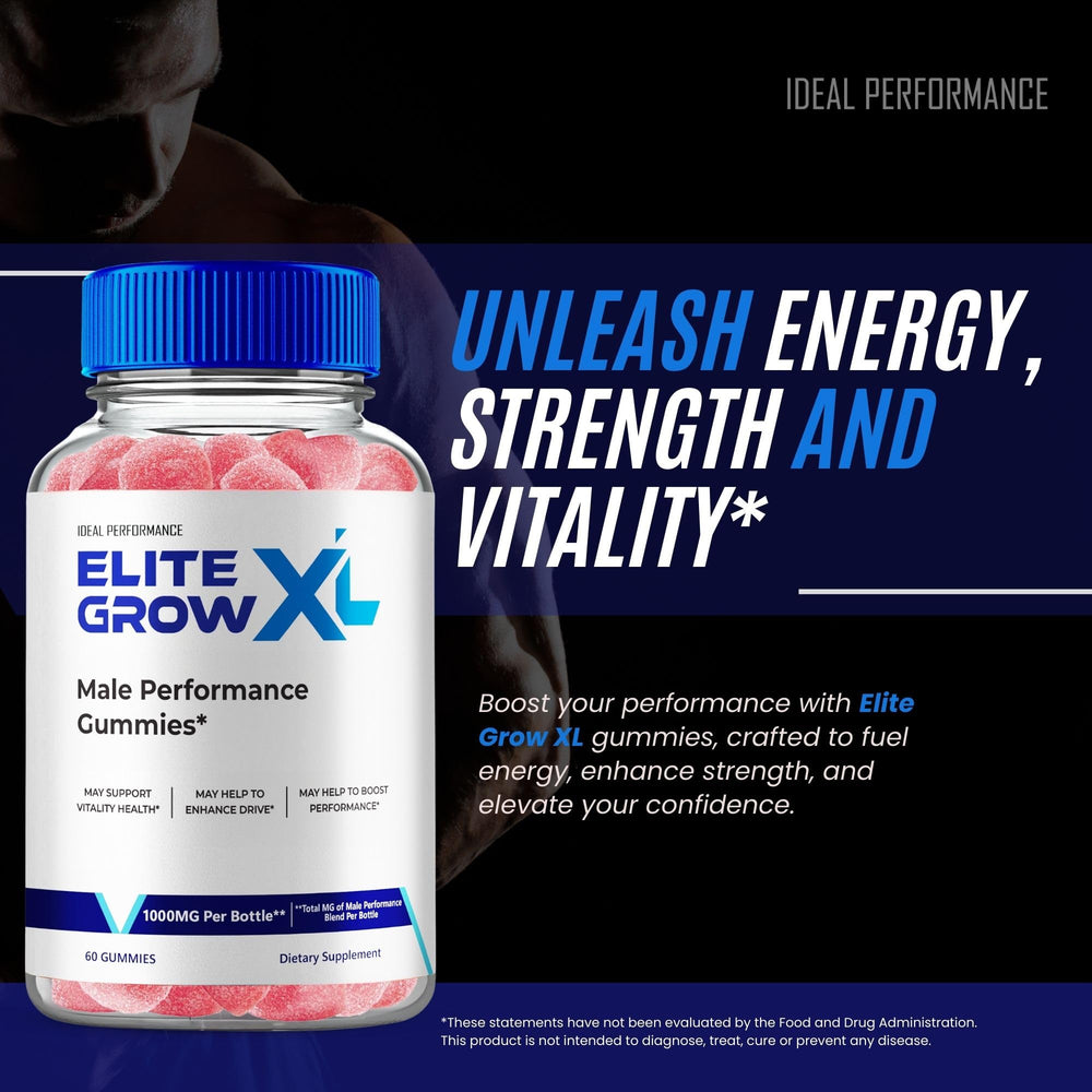 IDEAL PERFORMANCE Elite Grow XL gummies being poured into hand
