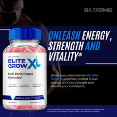 IDEAL PERFORMANCE Elite Grow XL gummies being poured into hand