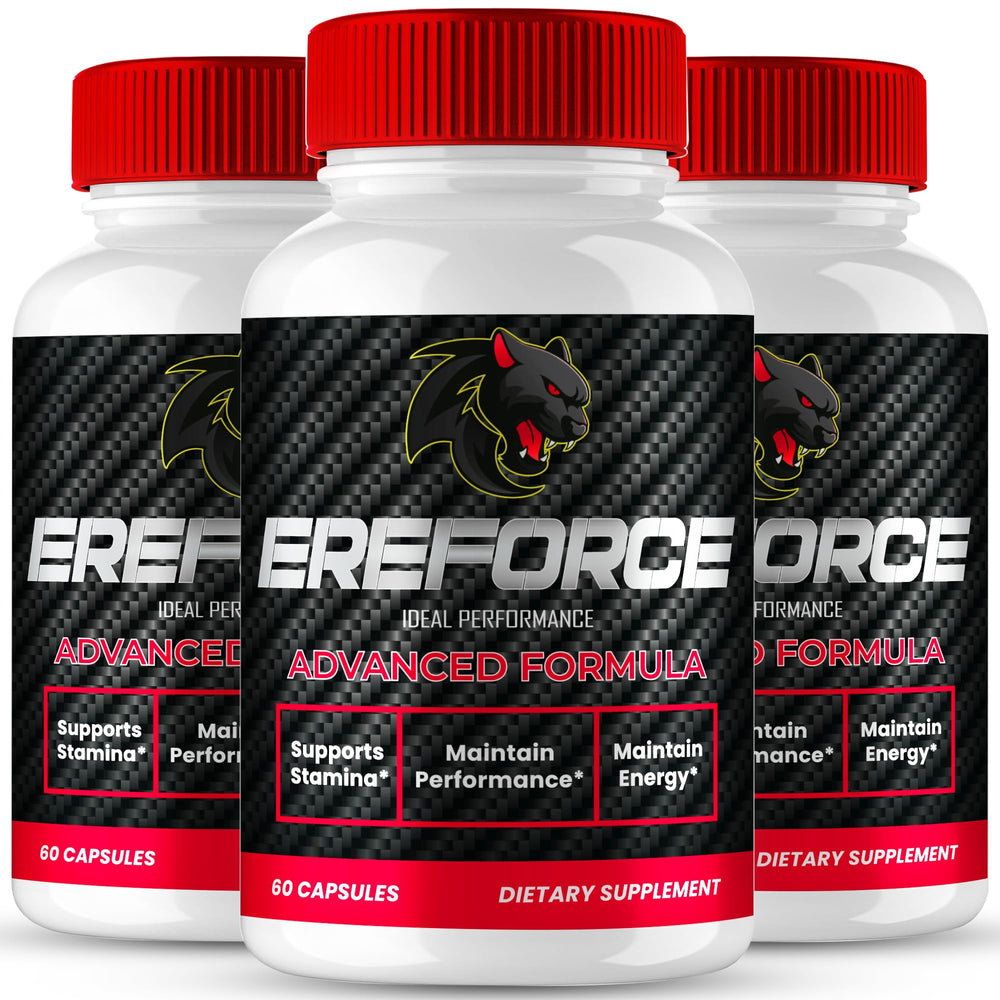 IDEAL PERFORMANCE Ereforce capsules bottle front – supports daily vitality and masculine energy.