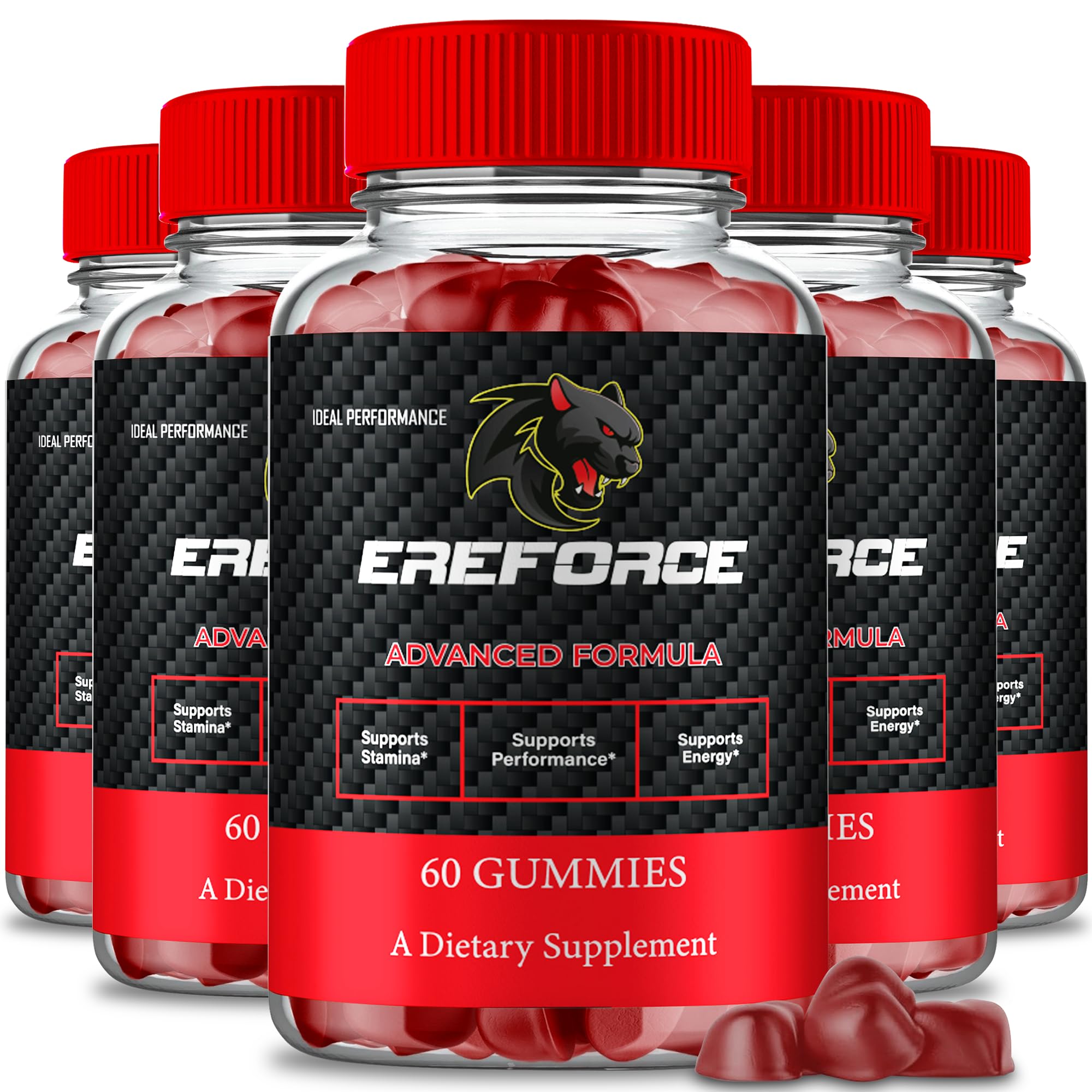 IDEAL PERFORMANCE Ereforce Gummies bottle for daily vitality support.