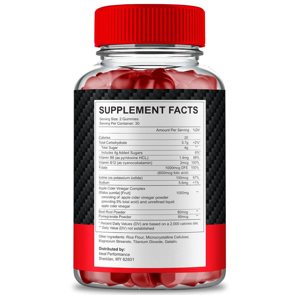 IDEAL PERFORMANCE Ereforce Gummies closeup highlighting chewy texture and clean ingredients.