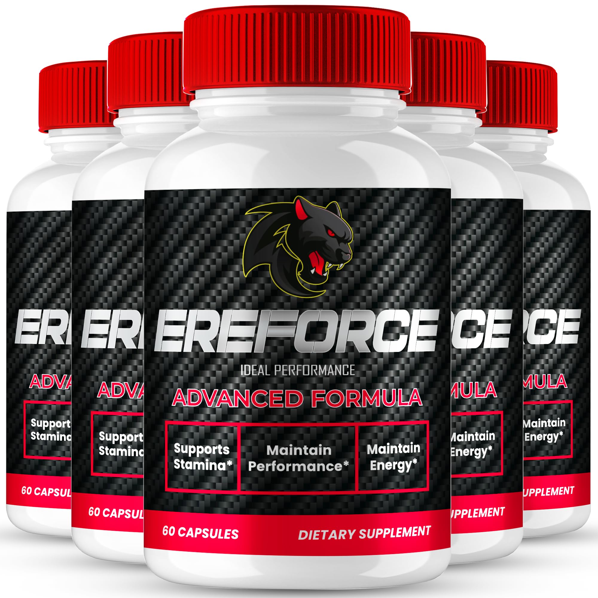 IDEAL PERFORMANCE Ereforce capsules bottle highlights a natural, high-strength option for daily vitality.