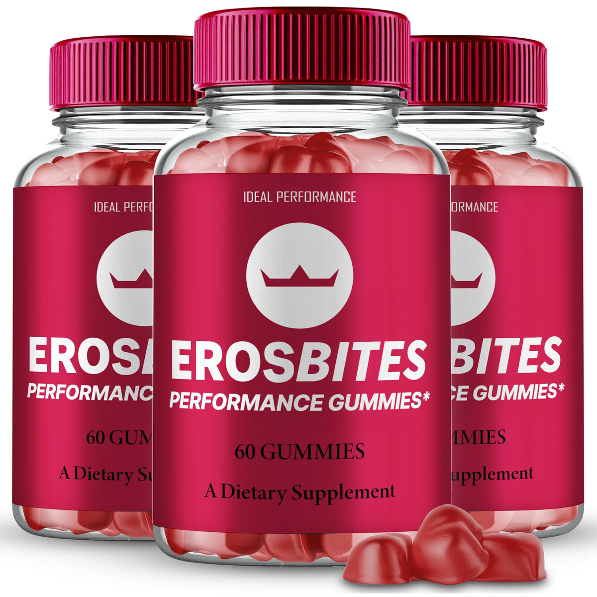 IDEAL PERFORMANCE Eros Bites Gummies bottle for men, a convenient daily wellness companion.