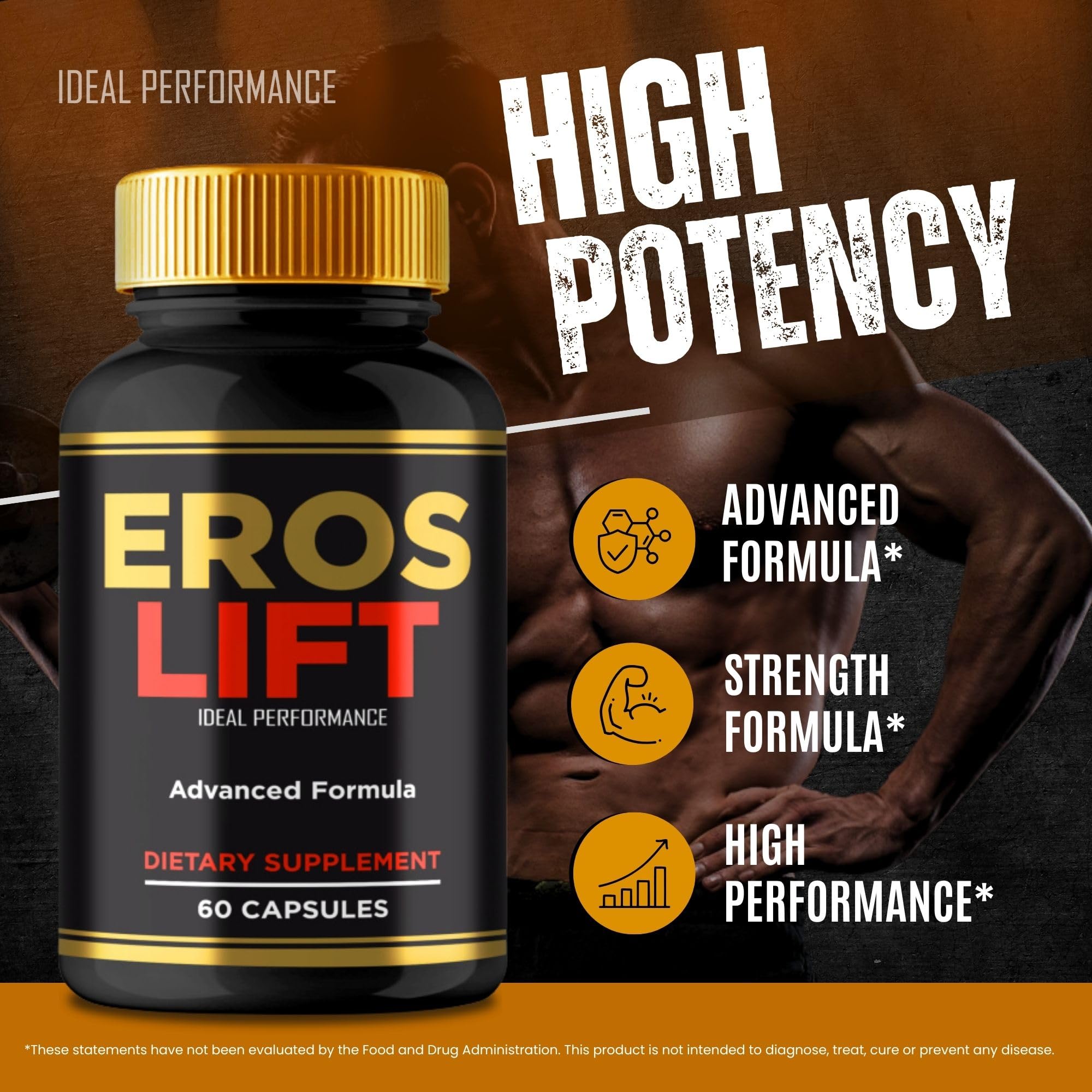IDEAL PERFORMANCE Eros Lift capsules closeup reveals smooth texture and quality.