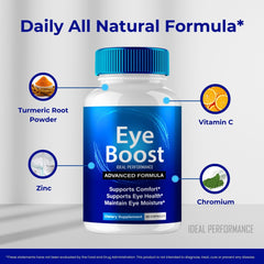 IDEAL PERFORMANCE Eye Boost capsules shown as part of a daily routine