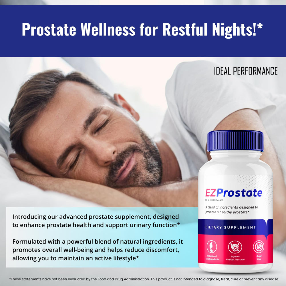 EZ Prostate Pills label design highlights all-natural formula