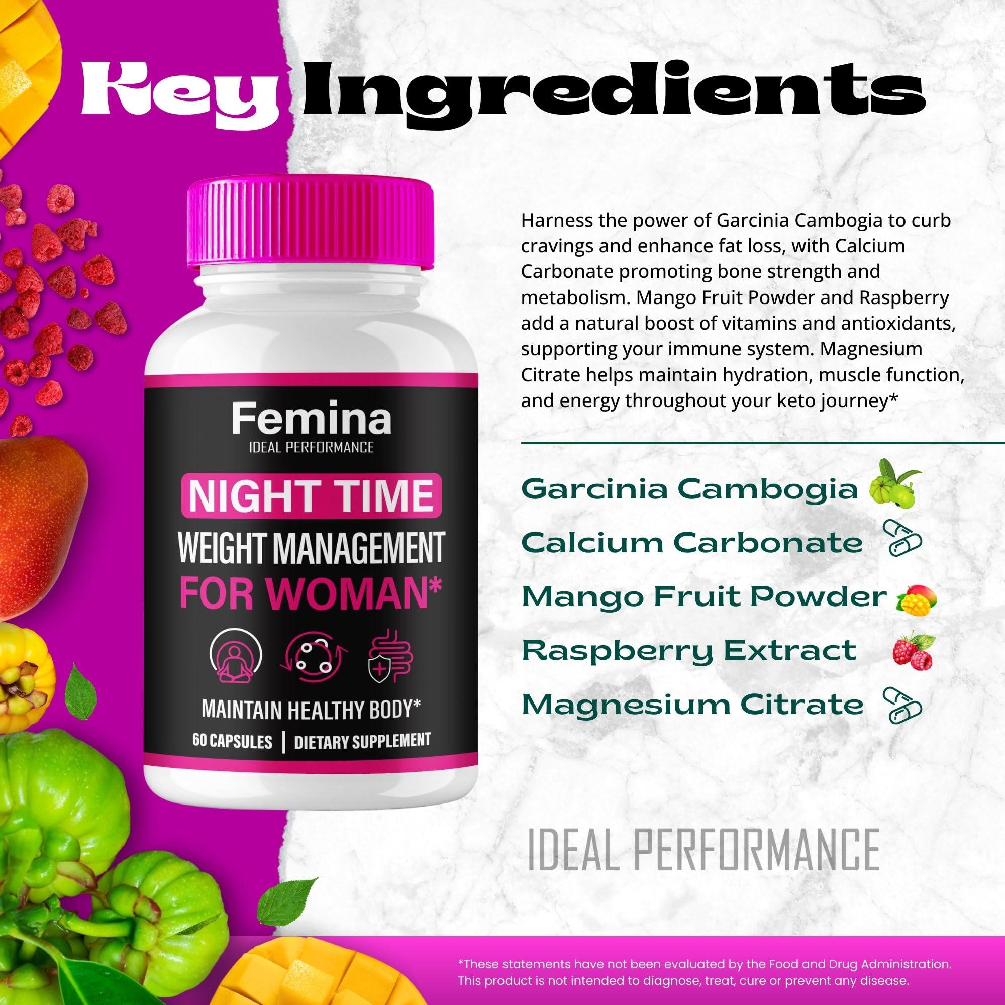 IDEAL PERFORMANCE Femina Nighttime Capsules lifestyle image, supports balanced evenings.