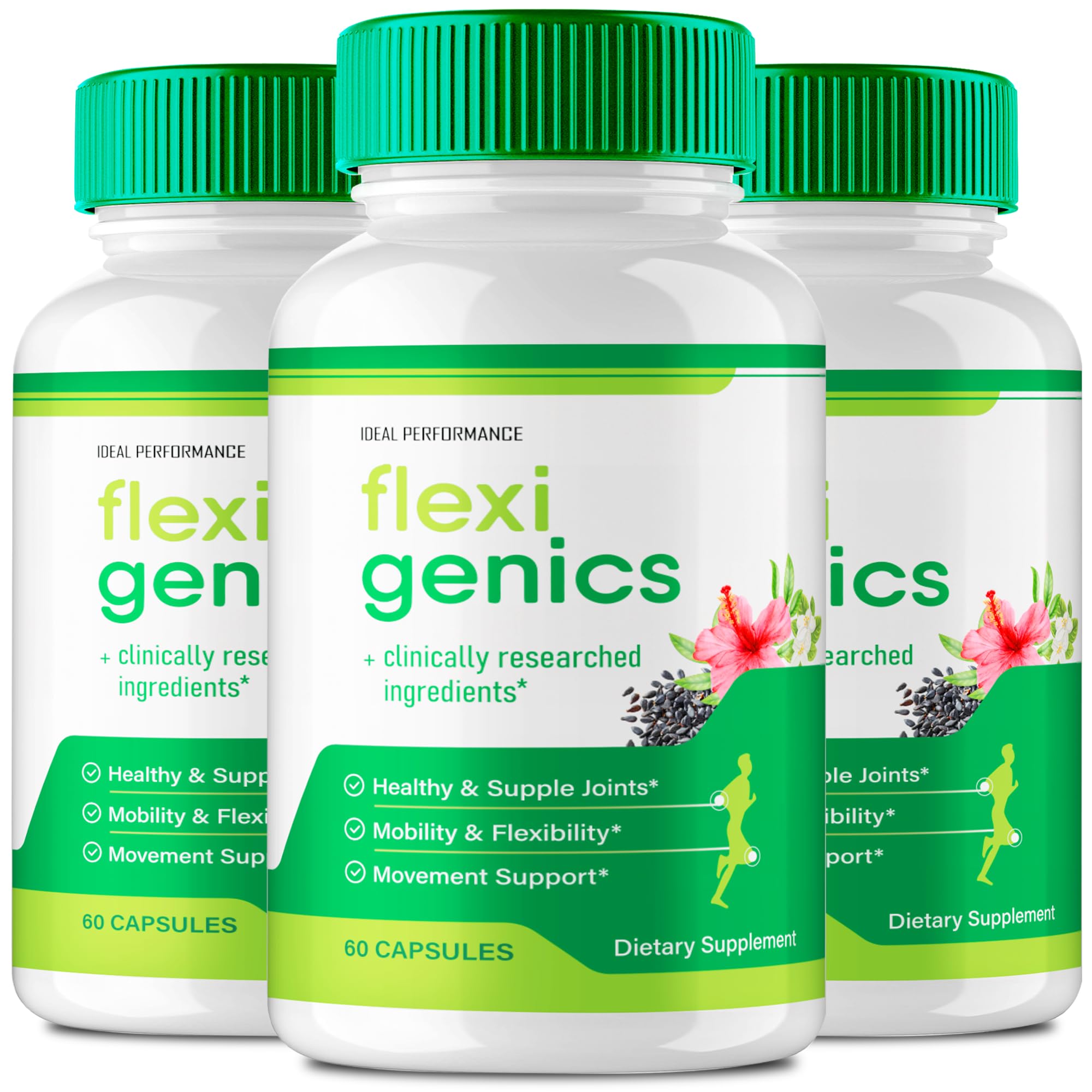 IDEAL PERFORMANCE Flexigenics bottle front view for daily use.