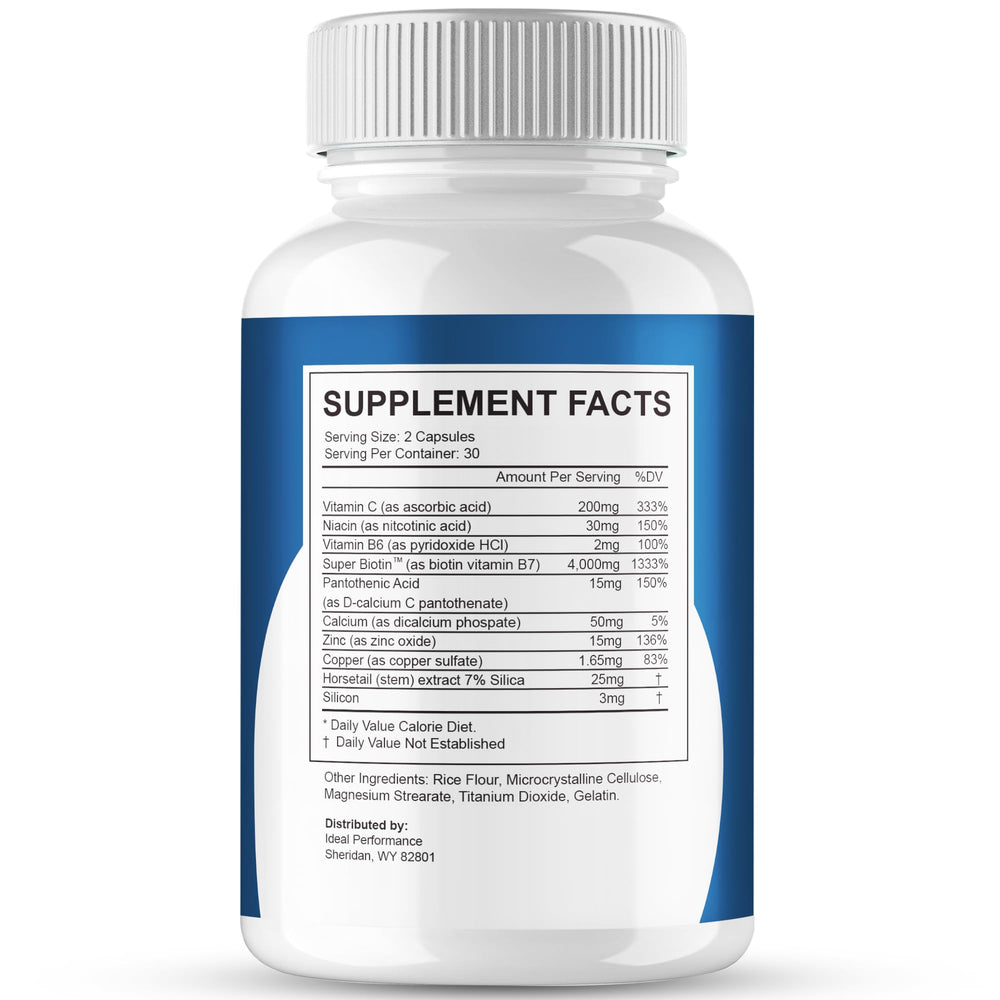 IDEAL PERFORMANCE Flexileaf capsules bottle label close-up showing natural formula