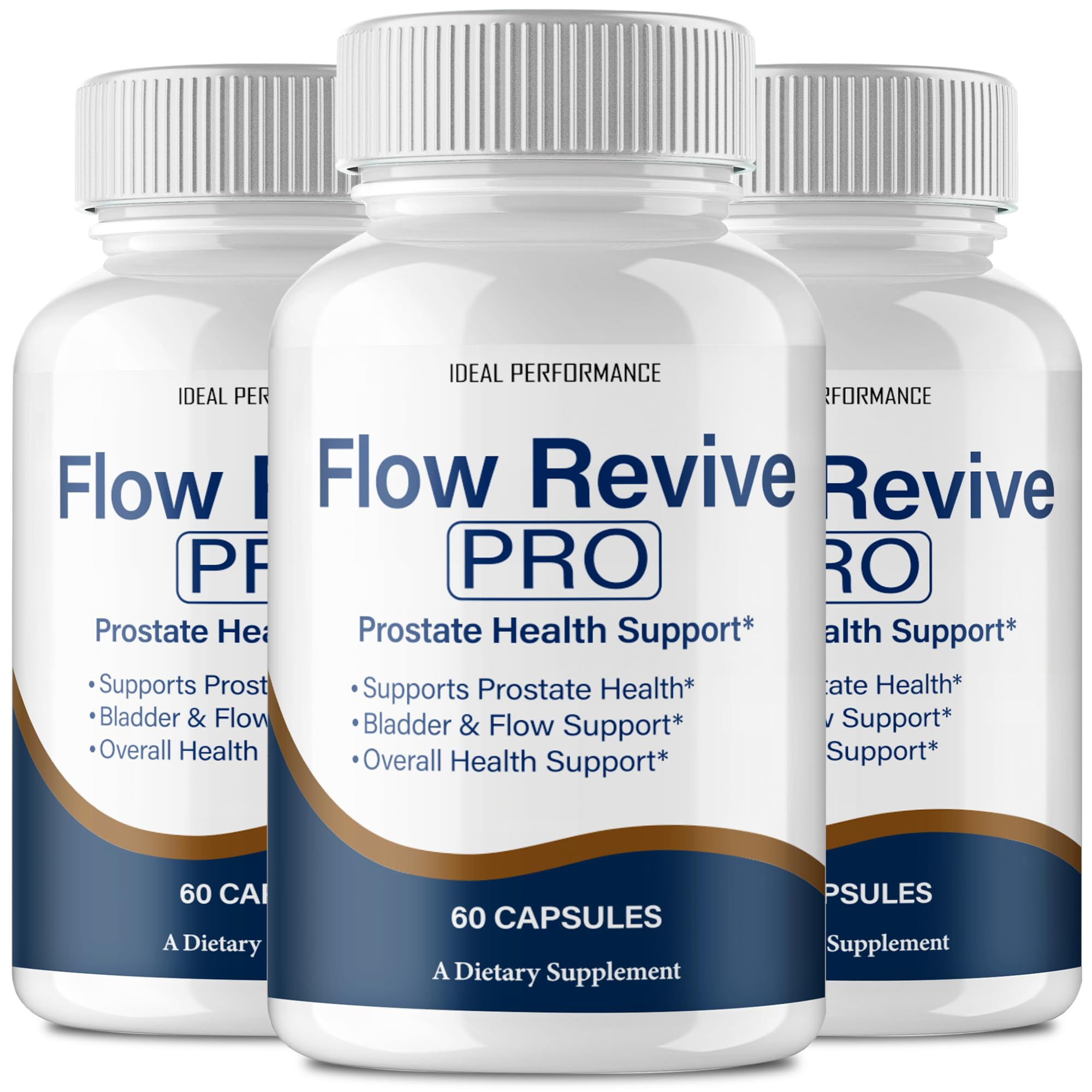 IDEAL PERFORMANCE Flow Revive bottle front view highlights daily wellness support