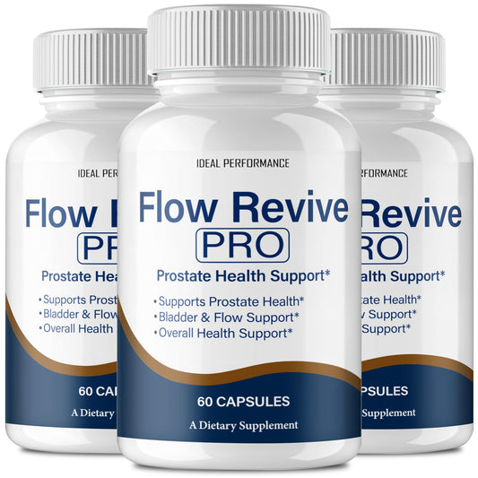 IDEAL PERFORMANCE Flow Revive bottle front view highlights daily wellness support