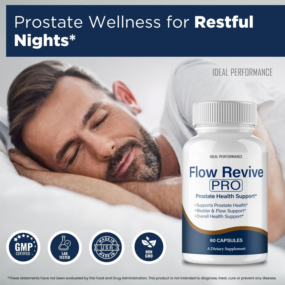 IDEAL PERFORMANCE Flow Revive daily wellness scene suggests ongoing comfort.