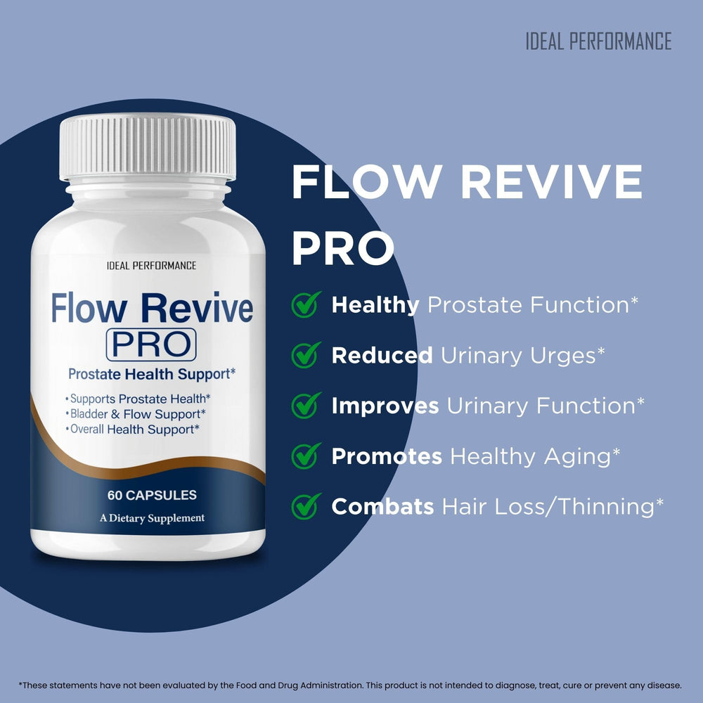 IDEAL PERFORMANCE Flow Revive natural ingredients label highlights clean formula.