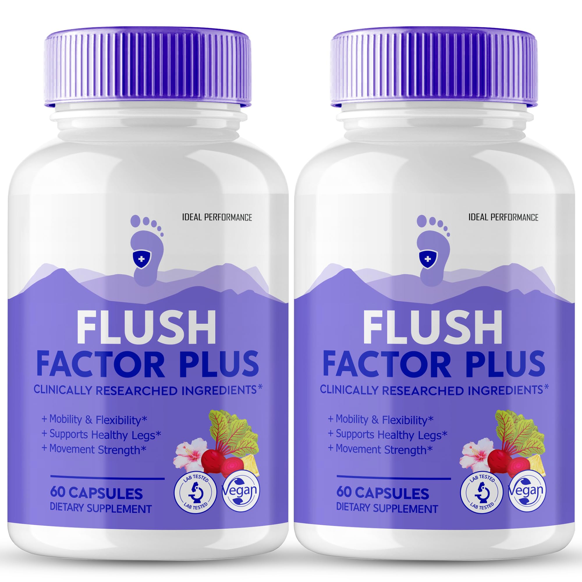IDEAL PERFORMANCE Flush Factor Plus capsules for daily leg comfort and flexible movement