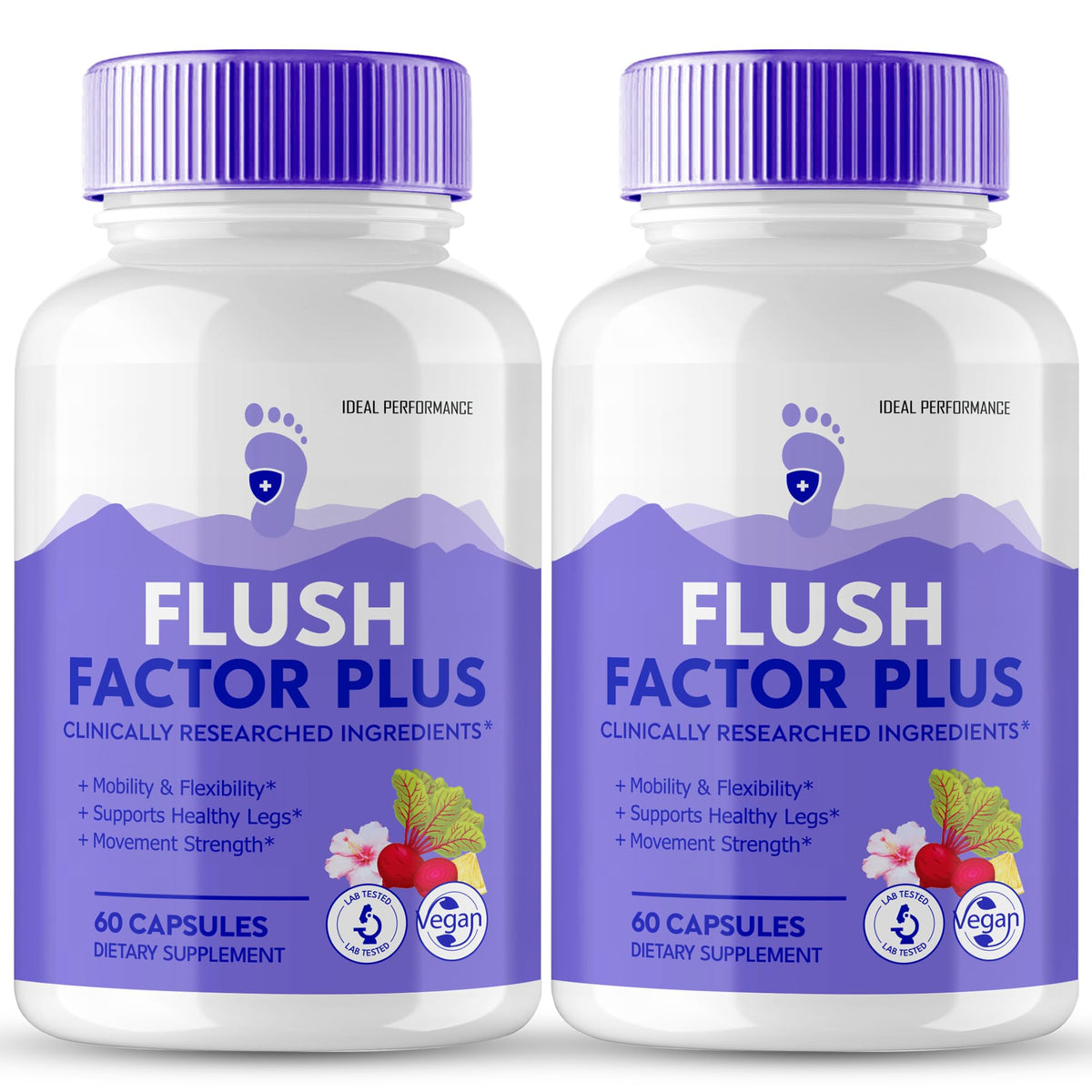 IDEAL PERFORMANCE Flush Factor Plus capsules for daily leg comfort and flexible movement